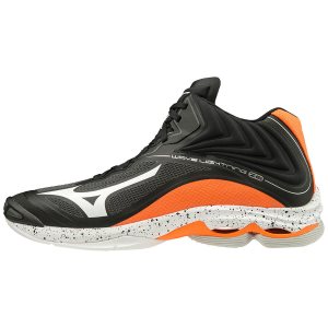 Mizuno Wave Lightning Z6 Mid Mens Volleyball Shoes Canada - Black/Orange